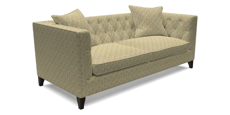Haresfield 3 seater sofa in Whernside Spring Grass and Stockport Stripe Hunter 