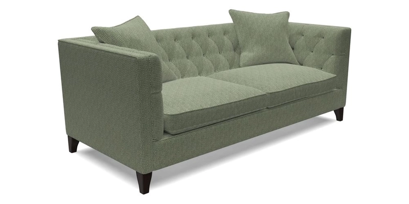 Haresfield 3 seater sofa in Whernside Spring Grass and Stockport Stripe Hunter 
