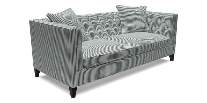Haresfield 3 seater sofa in Whernside Spring Grass and Stockport Stripe Hunter 