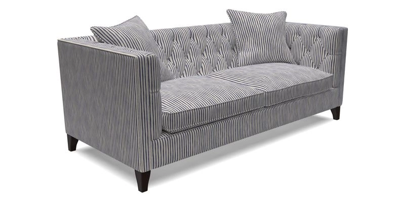 Haresfield 3 seater sofa in Whernside Spring Grass and Stockport Stripe Hunter 