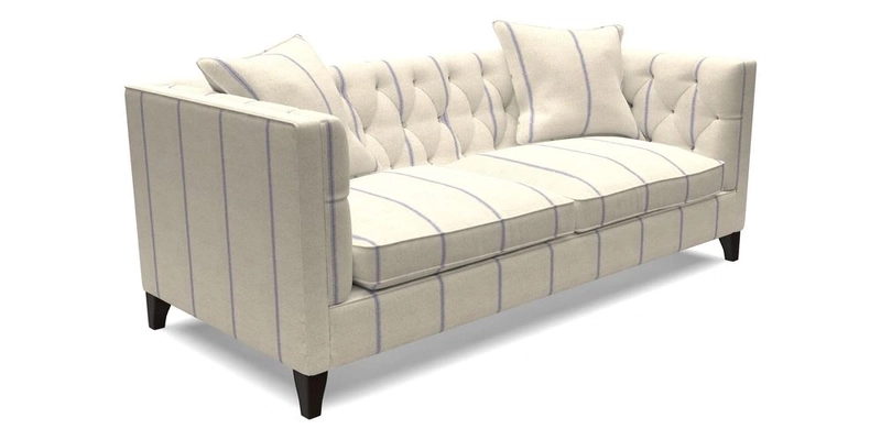 Haresfield 3 seater sofa in Whernside Spring Grass and Stockport Stripe Hunter 