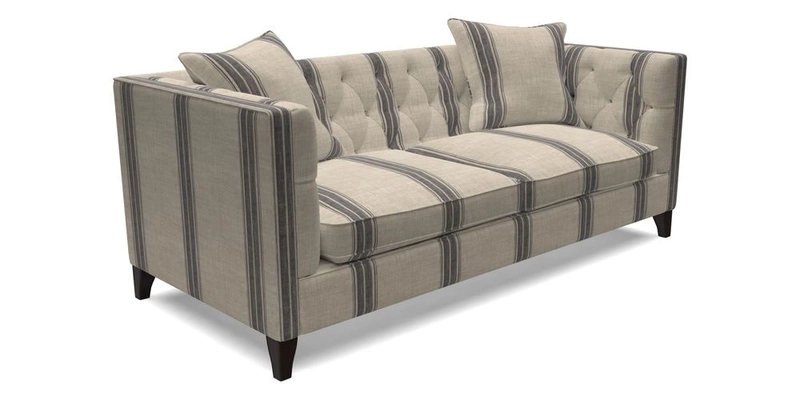 Haresfield 3 seater sofa in Whernside Spring Grass and Stockport Stripe Hunter 