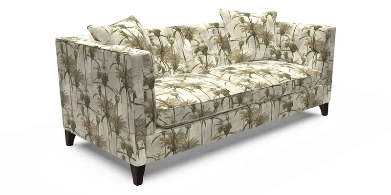 Haresfield 3 seater sofa in Whernside Spring Grass and Stockport Stripe Hunter 
