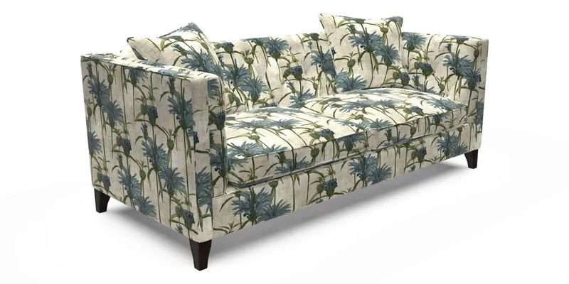 Haresfield 3 seater sofa in Whernside Spring Grass and Stockport Stripe Hunter 