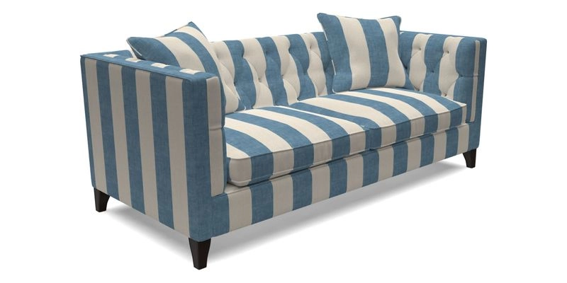 Haresfield 3 seater sofa in Whernside Spring Grass and Stockport Stripe Hunter 