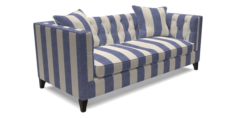 Haresfield 3 seater sofa in Whernside Spring Grass and Stockport Stripe Hunter 