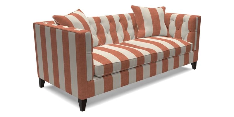 Haresfield 3 seater sofa in Whernside Spring Grass and Stockport Stripe Hunter 