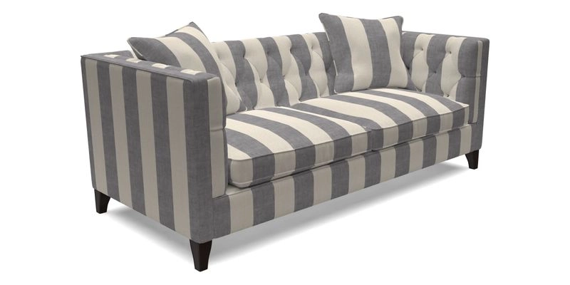Haresfield 3 seater sofa in Whernside Spring Grass and Stockport Stripe Hunter 