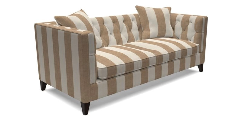 Haresfield 3 seater sofa in Whernside Spring Grass and Stockport Stripe Hunter 