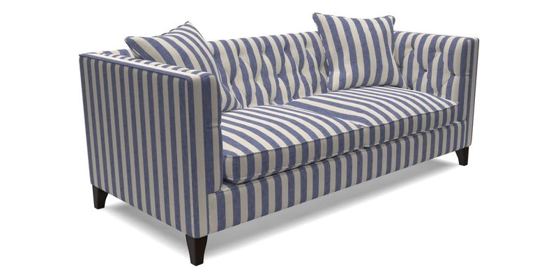 Haresfield 3 seater sofa in Whernside Spring Grass and Stockport Stripe Hunter 