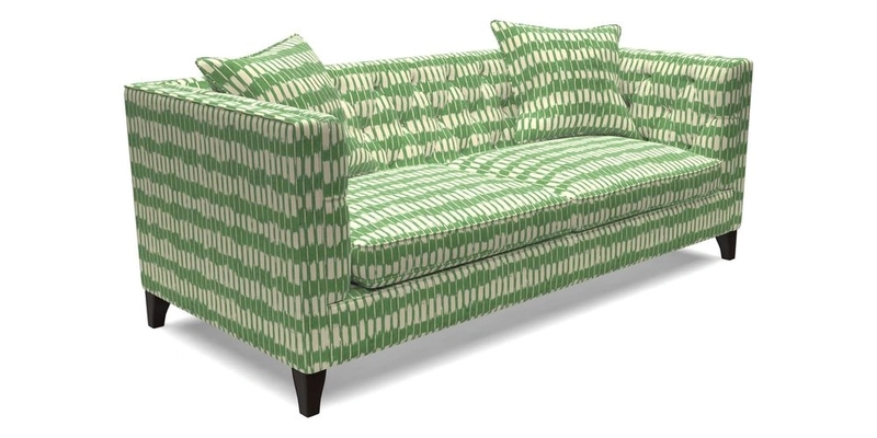 Haresfield 3 seater sofa in Whernside Spring Grass and Stockport Stripe Hunter 
