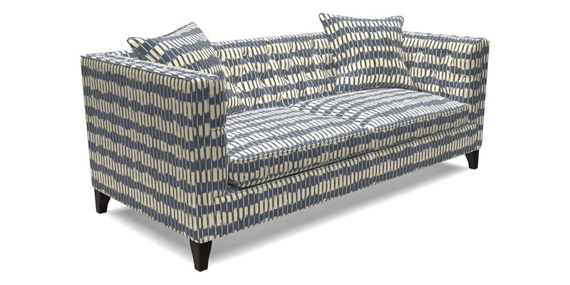 Haresfield 3 seater sofa in Whernside Spring Grass and Stockport Stripe Hunter 