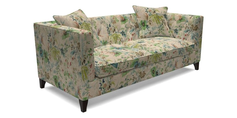 Haresfield 3 seater sofa in Whernside Spring Grass and Stockport Stripe Hunter 