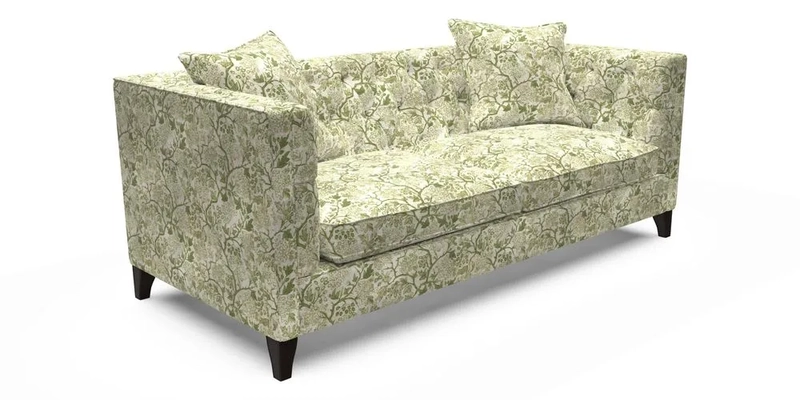 Haresfield 3 seater sofa in Whernside Spring Grass and Stockport Stripe Hunter 