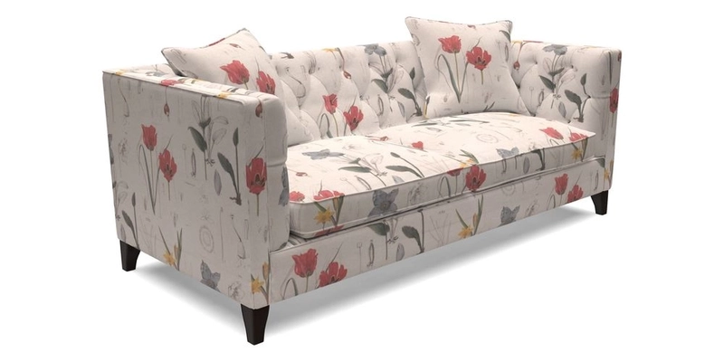 Haresfield 3 seater sofa in Whernside Spring Grass and Stockport Stripe Hunter 