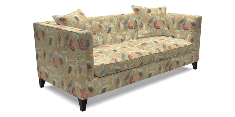 Haresfield 3 seater sofa in Whernside Spring Grass and Stockport Stripe Hunter 