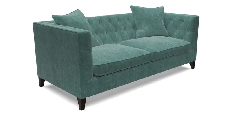 Haresfield 3 seater sofa in Whernside Spring Grass and Stockport Stripe Hunter 