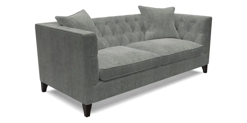 Haresfield 3 seater sofa in Whernside Spring Grass and Stockport Stripe Hunter 