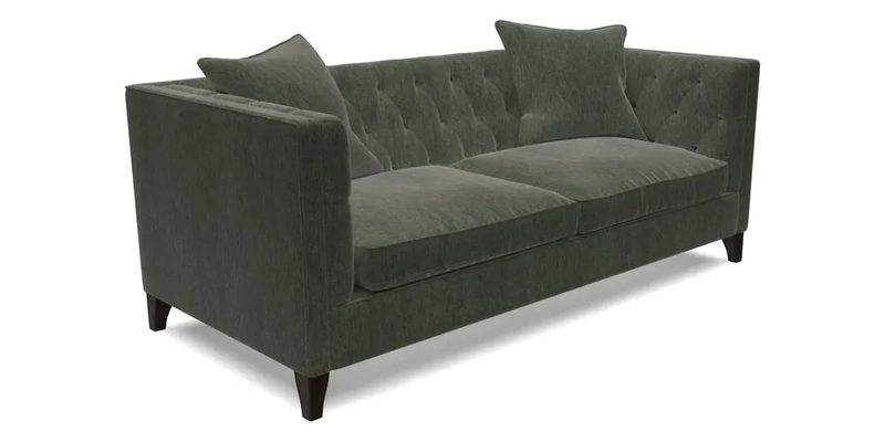 Haresfield 3 seater sofa in Whernside Spring Grass and Stockport Stripe Hunter 