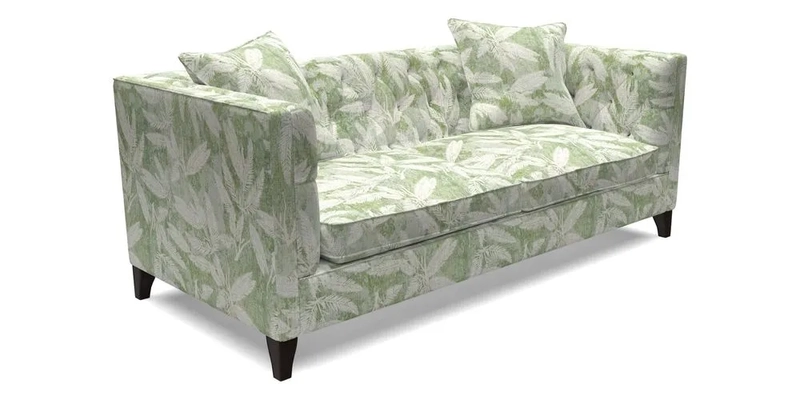Haresfield 3 seater sofa in Whernside Spring Grass and Stockport Stripe Hunter 