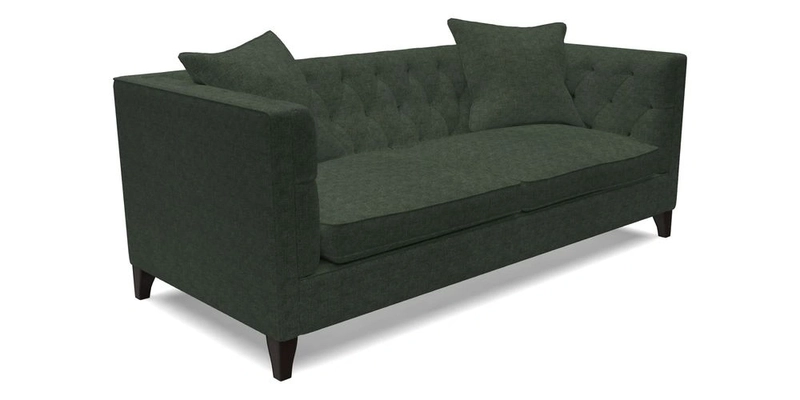 Haresfield 3 seater sofa in Whernside Spring Grass and Stockport Stripe Hunter 
