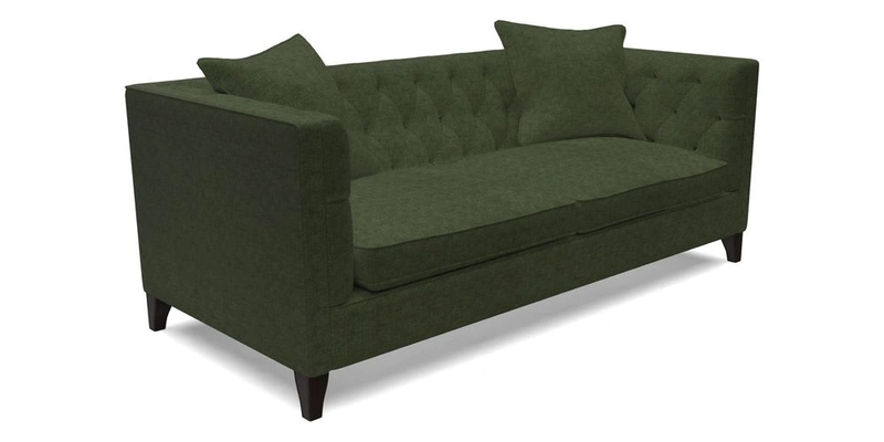 Haresfield 3 seater sofa in Whernside Spring Grass and Stockport Stripe Hunter 