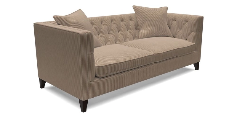 Haresfield 3 seater sofa in Whernside Spring Grass and Stockport Stripe Hunter 