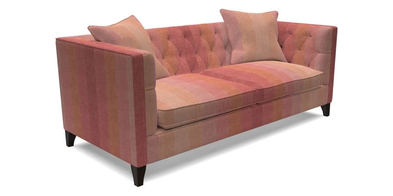 Haresfield 3 seater sofa in Whernside Spring Grass and Stockport Stripe Hunter 