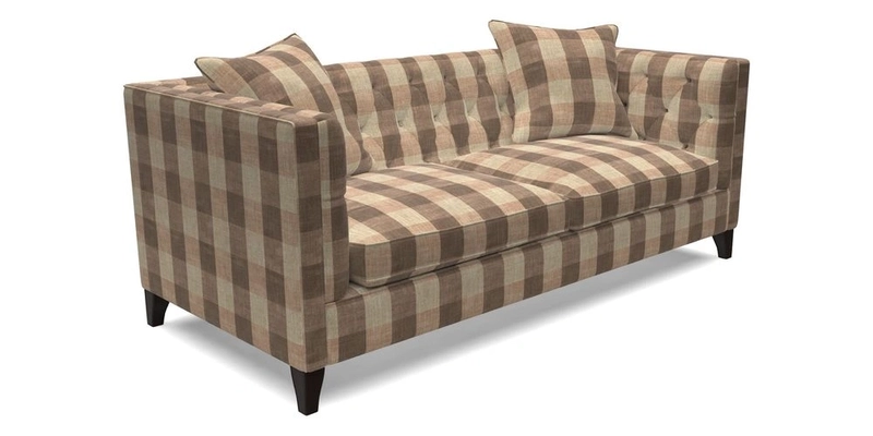 Haresfield 3 seater sofa in Whernside Spring Grass and Stockport Stripe Hunter 