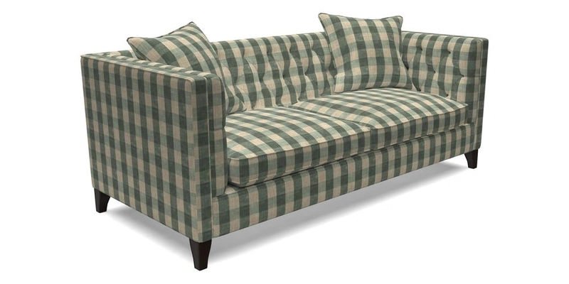Haresfield 3 seater sofa in Whernside Spring Grass and Stockport Stripe Hunter 
