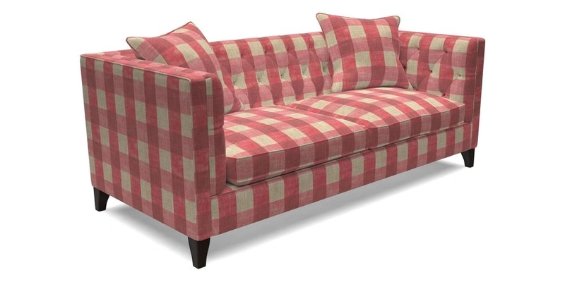 Haresfield 3 seater sofa in Whernside Spring Grass and Stockport Stripe Hunter 