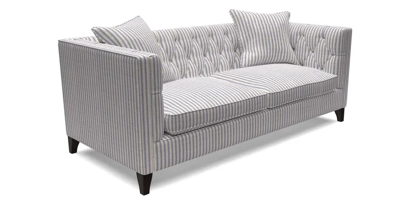 Haresfield 3 seater sofa in Whernside Spring Grass and Stockport Stripe Hunter 