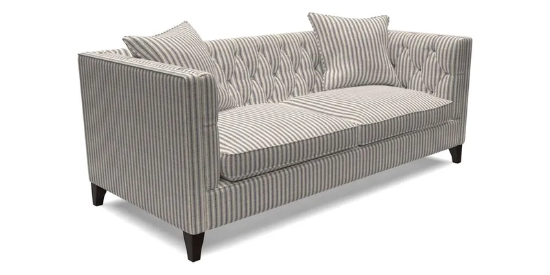 Haresfield 3 seater sofa in Whernside Spring Grass and Stockport Stripe Hunter 
