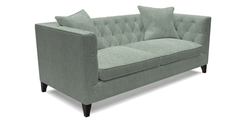 Haresfield 3 seater sofa in Whernside Spring Grass and Stockport Stripe Hunter 