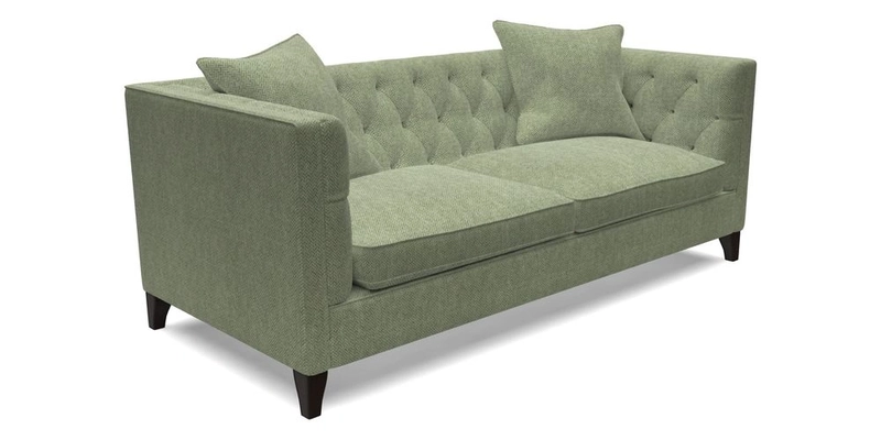Haresfield 3 seater sofa in Whernside Spring Grass and Stockport Stripe Hunter 