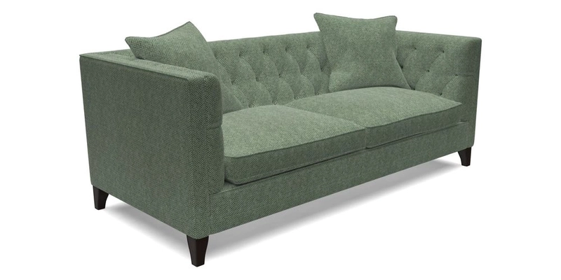 Haresfield 3 seater sofa in Whernside Spring Grass and Stockport Stripe Hunter 