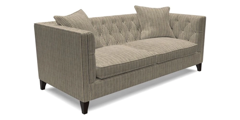 Haresfield 3 seater sofa in Whernside Spring Grass and Stockport Stripe Hunter 