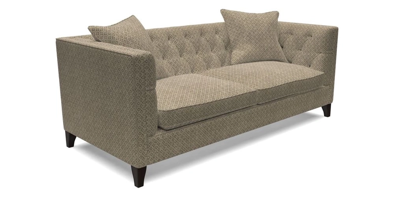 Haresfield 3 seater sofa in Whernside Spring Grass and Stockport Stripe Hunter 