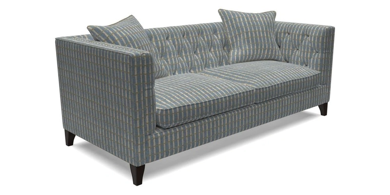 Haresfield 3 seater sofa in Whernside Spring Grass and Stockport Stripe Hunter 