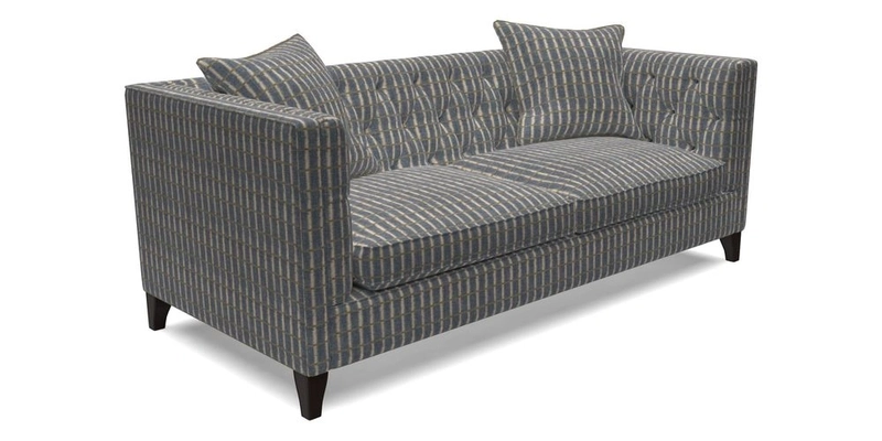 Haresfield 3 seater sofa in Whernside Spring Grass and Stockport Stripe Hunter 