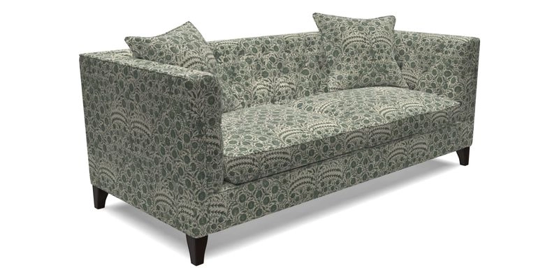 Haresfield 3 seater sofa in Whernside Spring Grass and Stockport Stripe Hunter 
