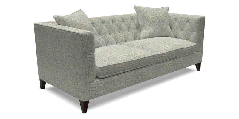 Haresfield 3 seater sofa in Whernside Spring Grass and Stockport Stripe Hunter 