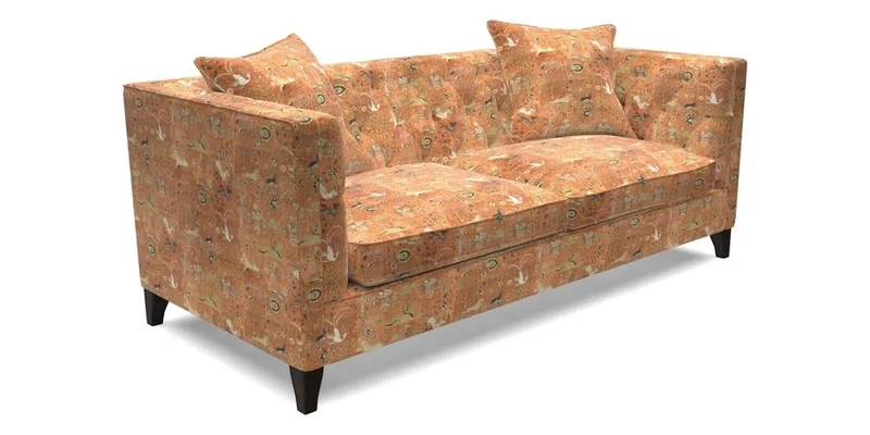 Haresfield 3 seater sofa in Whernside Spring Grass and Stockport Stripe Hunter 