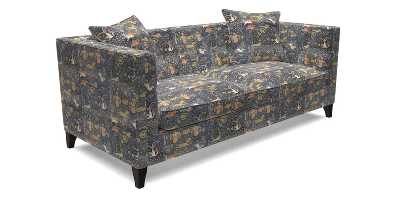 Haresfield 3 seater sofa in Whernside Spring Grass and Stockport Stripe Hunter 