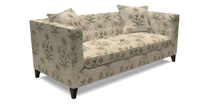Haresfield 3 seater sofa in Whernside Spring Grass and Stockport Stripe Hunter 