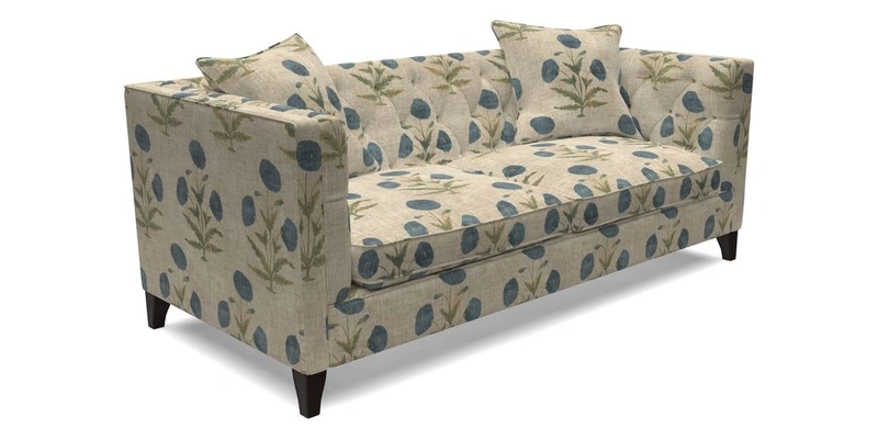 Haresfield 3 seater sofa in Whernside Spring Grass and Stockport Stripe Hunter 