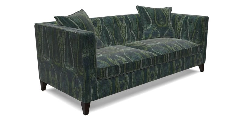 Haresfield 3 seater sofa in Whernside Spring Grass and Stockport Stripe Hunter 