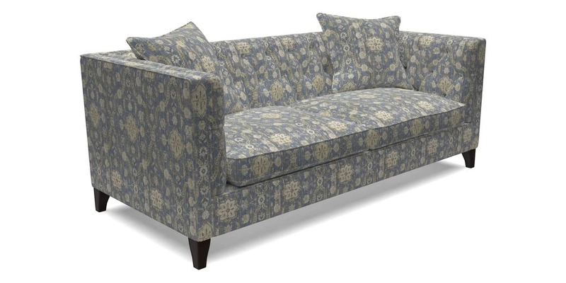 Haresfield 3 seater sofa in Whernside Spring Grass and Stockport Stripe Hunter 
