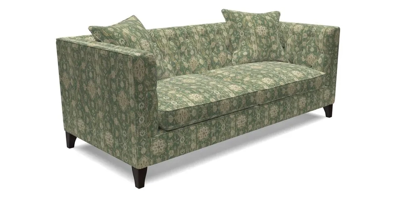 Haresfield 3 seater sofa in Whernside Spring Grass and Stockport Stripe Hunter 