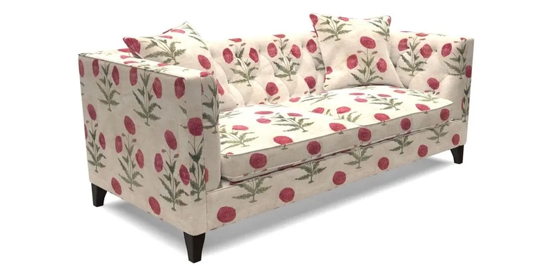 Haresfield 3 seater sofa in Whernside Spring Grass and Stockport Stripe Hunter 